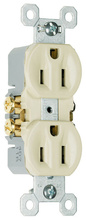 Trademaster® 15A 125V Self-Grounding Duplex Receptacle, Light Almond