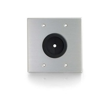 1.5in Grommet Cable Pass Through Double Gang Wall Plate - Brushed Aluminum 1.5in Grommet Cable Pass Through Double Gang Wall Plate - Brushed Aluminum