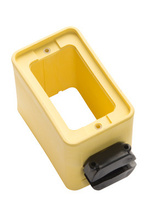 1-Clamp, Standard Depth Rubber Portable Outlet Box, Yellow 1-Clamp, Standard Depth Rubber Portable Outlet Box, Yellow