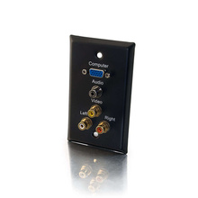Discontinued - VGA, 3.5mm Audio, Composite Video and RCA Stereo Audio Pass Through Single Gang Wall Plate - Black