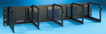 Cable Management Panel - five horizontal plastic distribution rings 3.95 H x 4.8 in D - 2 rack units - 3.5 in - black Cable Management Panel - five horizontal plastic distribution rings 3.95 H x 4.8 in D - 2 rack units - 3.5 in - black