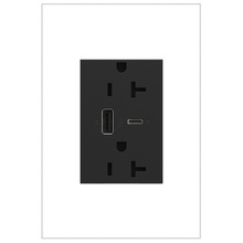adorne® 15W USB Outlet, Type A/C, 20A, Tamper-Resistant, Plus-Size, Graphite