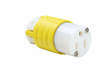 15A, 125V Extra-Hard Use Spec-Grade Corrosion-Resistant Connector, Yellow and White