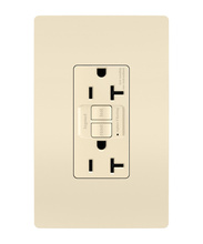 radiant® Tamper-Resistant 20A Duplex Self-Test GFCI Receptacle with SafeLock® Protection, Light Almond