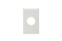 1-Gang Thermoset Wall Plate, Single Receptacle Opening, White 1-Gang Thermoset Wall Plate, Single Receptacle Opening, White