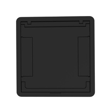 Large Floorport Flanged Blank Top For RFBA, Tamper Resistant Black Large Floorport Flanged Blank Top For RFBA, Tamper Resistant Black