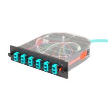 LM2 Cassette, 12 Fiber, LC Duplex (6), Multimode (OM4) to 1 Meter, 900um Tight Buffer Pigtail LM2 Cassette, 12 Fiber, LC Duplex (6), Multimode (OM4) to 1 Meter, 900um Tight Buffer Pigtail