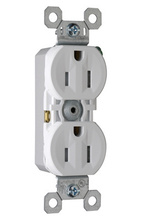 Trademaster® 15A 125V Tamper-Resistant 8-Hole/Push Wire Duplex Receptacle, White Trademaster® 15A 125V Tamper-Resistant 8-Hole/Push Wire Duplex Receptacle, White