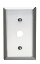 1-Gang 302/304 Stainless Steel Wall Plate, 0.53-in Diameter Round Opening, Strap Mounted