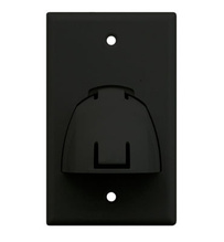Single Gang Hinged Bullnose Wall Plate, Black Single Gang Hinged Bullnose Wall Plate, Black