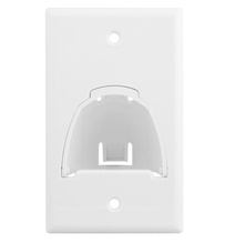 Single Gang Hinged Bullnose Wall Plate, White Single Gang Hinged Bullnose Wall Plate, White