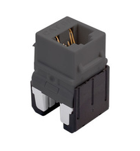 Cat 6a Quick Connect RJ45 Keystone Insert, Gray