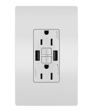 radiant® GFCI USB Outlet, Type A, 15A, Tamper-Resistant, White radiant® GFCI USB Outlet, Type A, 15A, Tamper-Resistant, White