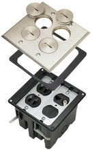 Tamper-Resistant Floor Box Assembly - Two Gang for Wood Sub-Floors Tamper-Resistant Floor Box Assembly - Two Gang for Wood Sub-Floors