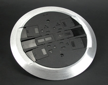 RC4 Multi-Service Poke-Thru Finish Flange and Slide Holder Assembly RC4 Multi-Service Poke-Thru Finish Flange and Slide Holder Assembly