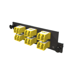 Infinium M4 HDFP Adapter Panel, 6 Keyed Front Keyed Rear LC Duplex Adapters, 12 Fiber, Yellow