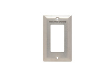 1-Gang 302/304 Stainless Steel Wall Plate, Decorator Opening, Pad Printed "Isolated Ground"