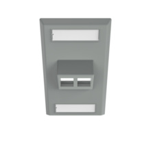 SINGLE GANG KEYSTONE ANGLED FACEPLATE, 2 PORT, WM DARK GRAY