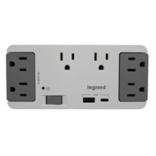 6 Outlet Enclosure Surge Protector with One USB-A and One USB-C 6 Outlet Enclosure Surge Protector with One USB-A and One USB-C