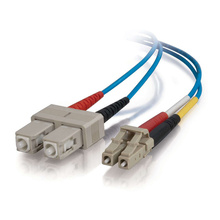 Discontinued - 3.3ft (1m) LC-SC 50/125 OM2 Duplex Multimode Fiber Optic Cable - Plenum CMP-Rated - Blue
