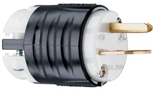 15A, 250V Extra-Hard Use Spec-Grade Plug, Black and White 15A, 250V Extra-Hard Use Spec-Grade Plug, Black and White