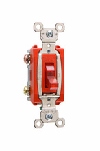 Industrial Extra Heavy Duty Specification Grade Switch, Lighted When On, Back and Side Wire, Red