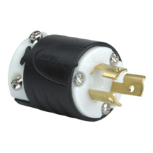 15A NEMA L615 Plug - Black Back, White Front Body 15A NEMA L615 Plug - Black Back, White Front Body