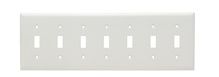 7-Gang 302/304 Stainless Steel Wall Plate, Toggle Switch Openings, Painted White 7-Gang 302/304 Stainless Steel Wall Plate, Toggle Switch Openings, Painted White