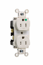 Tamper-Resistant Hospital Grade Receptacles, Smooth Face, Back and Side Wire, 15A, 125V, Light Almond