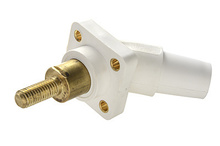 Series 16 45° 2'' White Threaded Stud Panel Mount - Male Series 16 45° 2'' White Threaded Stud Panel Mount - Male
