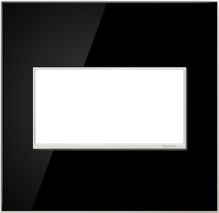 adorne® Mirror Black 2-Gang Screwless Wall Plate