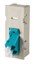 TracJack Module, 1-LC Duplex (2 Fibers) Multimode, Aqua adapters, 45 degree angled exit TracJack Module, 1-LC Duplex (2 Fibers) Multimode, Aqua adapters, 45 degree angled exit