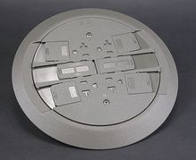 RC4 Multi-Service Poke-Thru Finish Flange and Slide Holder Assembly RC4 Multi-Service Poke-Thru Finish Flange and Slide Holder Assembly