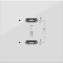 adorne® 30W Dual USB Outlet Module, Type C, White