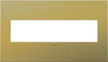 adorne® Brushed Satin Brass 4-Gang Screwless Wall Plate