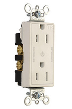 Heavy Duty Decorator Spec Grade 15A Plug Load Controllable Receptacle, White Heavy Duty Decorator Spec Grade 15A Plug Load Controllable Receptacle, White