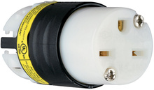 15A, 250V EHU GCM Angled Connector, Black and White 15A, 250V EHU GCM Angled Connector, Black and White