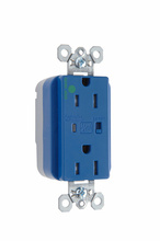 PlugTail® Hospital Grade Tamper-Resistant Surge Protective Duplex Receptacle, Blue PlugTail® Hospital Grade Tamper-Resistant Surge Protective Duplex Receptacle, Blue