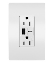 radiant® 15W Weather-Resistant USB Outlet, Type A/C, Tamper-Resistant, White radiant® 15W Weather-Resistant USB Outlet, Type A/C, Tamper-Resistant, White
