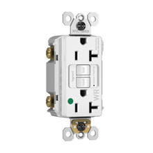 Hospital Grade Tamper-Resistant Weather-Resistant 20A Duplex Self-Test GFCI Receptacles with SafeLock® Protection, White Hospital Grade Tamper-Resistant Weather-Resistant 20A Duplex Self-Test GFCI Receptacles with SafeLock® Protection, White