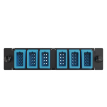 Q-Series, 6 acclAIM to acclAIM, OS2, Single-Mode, Passthrough Fiber Adapters, OFP Panel, 48 Fiber, Blue Q-Series, 6 acclAIM to acclAIM, OS2, Single-Mode, Passthrough Fiber Adapters, OFP Panel, 48 Fiber, Blue