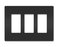 radiant® 3-Gang Screwless Wall Plate, Black