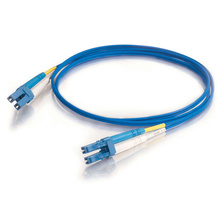 9.8ft (3m) LC-LC 9/125 OS2 Duplex Single-Mode PVC Fiber Optic Cable - Blue