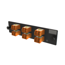 Q-Series, OFP Adapters 6 Keyed Front Keyed Rear LC Duplex Adapters, 12 Fiber, Orange Q-Series, OFP Adapters 6 Keyed Front Keyed Rear LC Duplex Adapters, 12 Fiber, Orange