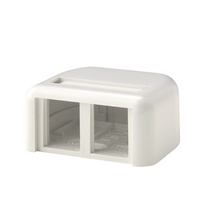 TRACJACK PLASTIC SURFACE MOUNT BOX FOR TWO TRACJACKS SINGLE SIDED, WITH COVER, WHITE