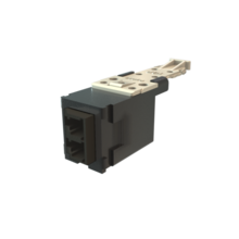 Infinium HD Fiber Module, Keyed Front Non-Keyed Rear LC Duplex (2 Fibers), HDJ Insert, Black Adapter, Black for Panel