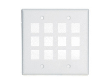 2-Gang, 12-Port Wall Plate, White 2-Gang, 12-Port Wall Plate, White