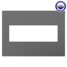 adorne® Magnesium 3-Gang Screwless Wall Plate with Microban®