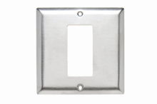 2-Gang 302/304 Stainless Steel Wall Plate, Decorator Opening