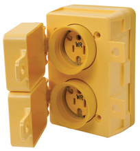 15A, 125V Watertight Duplex Receptacle, Yellow 15A, 125V Watertight Duplex Receptacle, Yellow